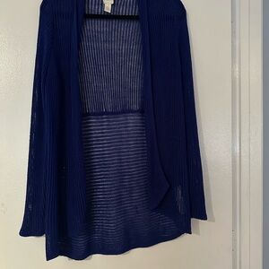 Chico's Blue Open-Front Cardigan Lightweight Knit